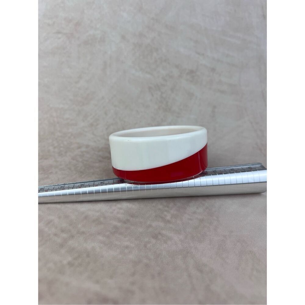 Vintage Lucite Plastic Bangle Red Swirl